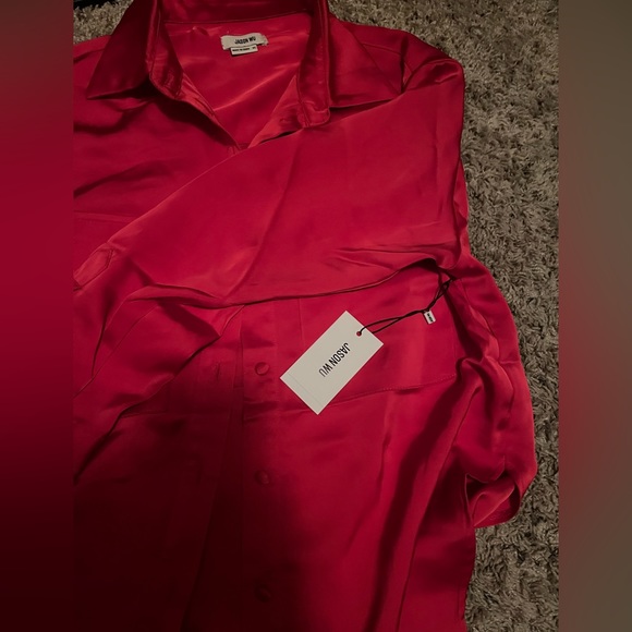 Jason Wu red button down blouse - Picture 2 of 5